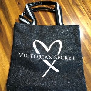 NWOT Victoria’s Secret tote bag. Sparkly black.